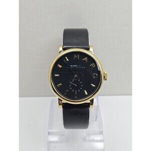 Womens Marc Jacobs Baker Watch Gold Tone Black Dial New Battery Dress Work Gift